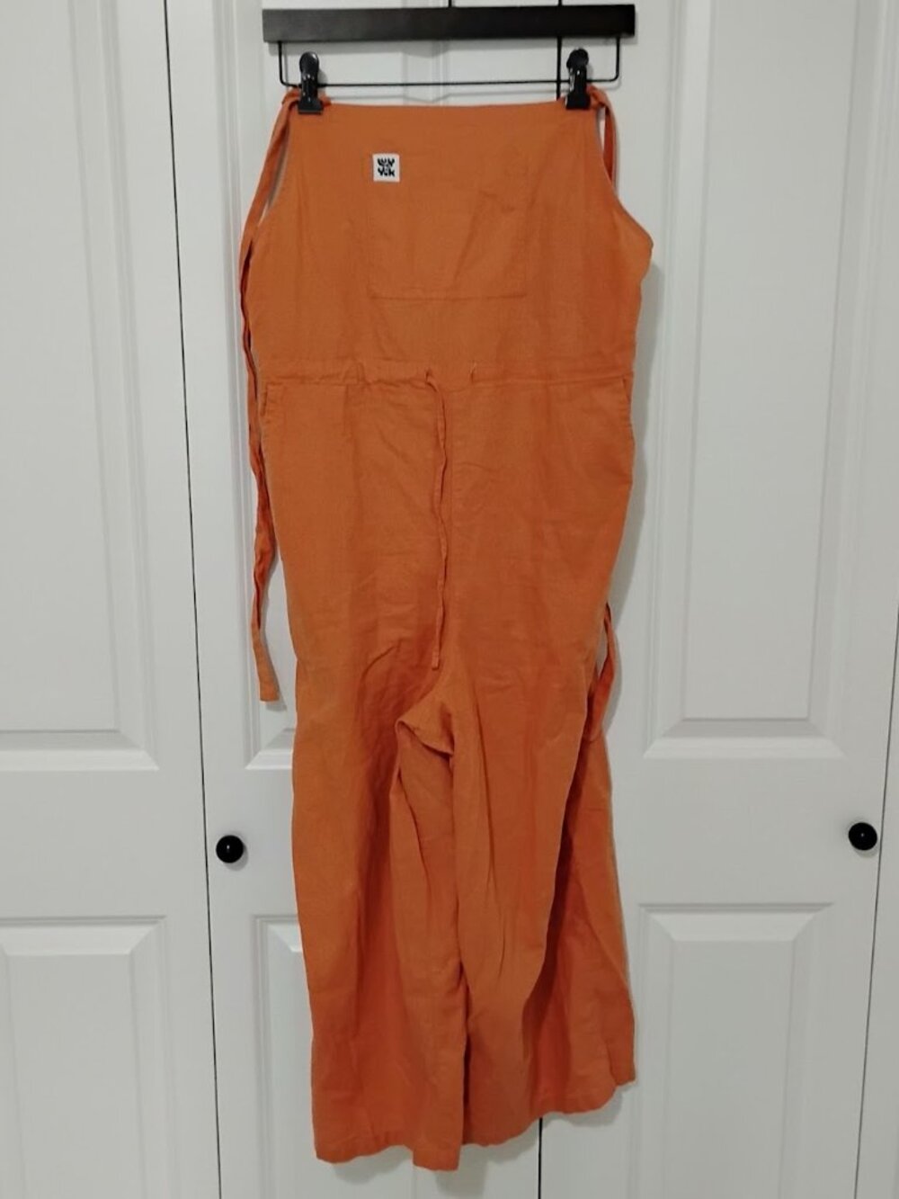 Lucy & Yak Women's Orange Emmy Organic Cotton Dungarees Overall Jumpsuit Size 10